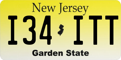 NJ license plate I34ITT