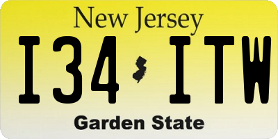 NJ license plate I34ITW