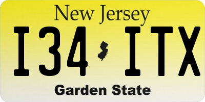 NJ license plate I34ITX