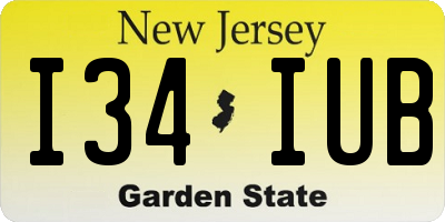 NJ license plate I34IUB