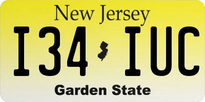 NJ license plate I34IUC