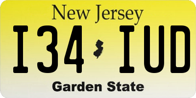NJ license plate I34IUD