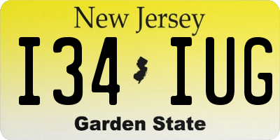 NJ license plate I34IUG