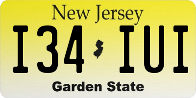 NJ license plate I34IUI