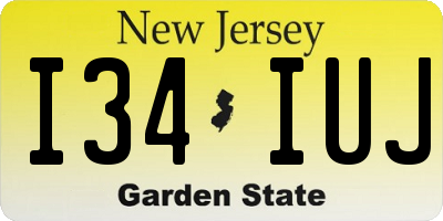 NJ license plate I34IUJ