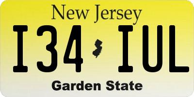 NJ license plate I34IUL