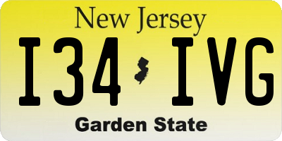 NJ license plate I34IVG