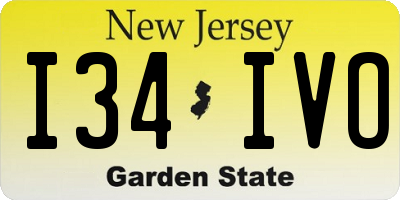 NJ license plate I34IVO