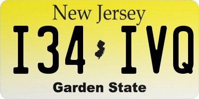 NJ license plate I34IVQ