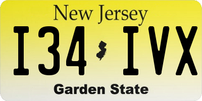 NJ license plate I34IVX