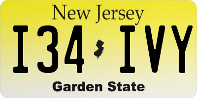 NJ license plate I34IVY