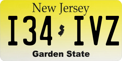 NJ license plate I34IVZ