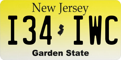 NJ license plate I34IWC