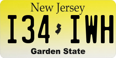 NJ license plate I34IWH