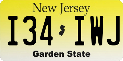 NJ license plate I34IWJ