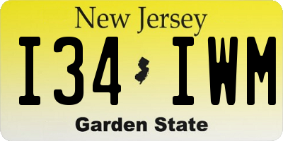 NJ license plate I34IWM