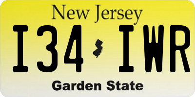 NJ license plate I34IWR