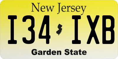 NJ license plate I34IXB