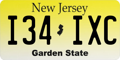 NJ license plate I34IXC