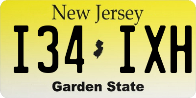 NJ license plate I34IXH