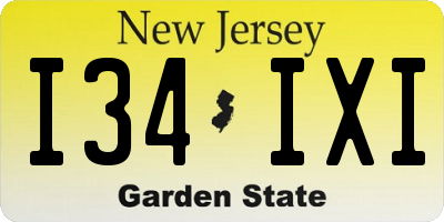 NJ license plate I34IXI