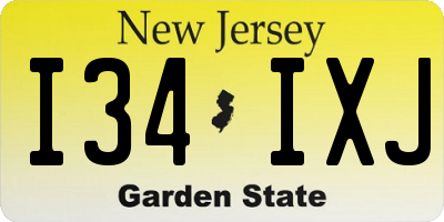 NJ license plate I34IXJ