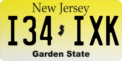 NJ license plate I34IXK