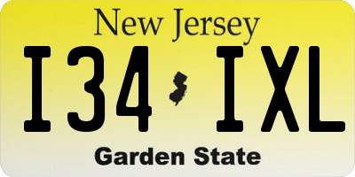 NJ license plate I34IXL