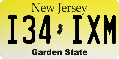 NJ license plate I34IXM