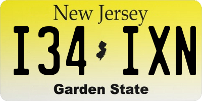 NJ license plate I34IXN