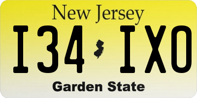 NJ license plate I34IXO