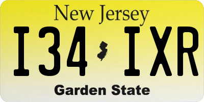 NJ license plate I34IXR