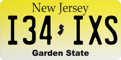 NJ license plate I34IXS