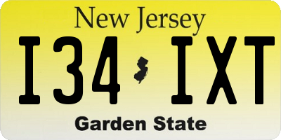 NJ license plate I34IXT