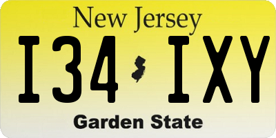 NJ license plate I34IXY