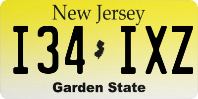 NJ license plate I34IXZ