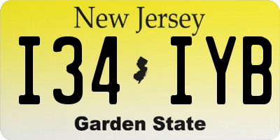 NJ license plate I34IYB