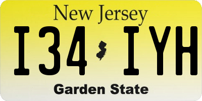 NJ license plate I34IYH
