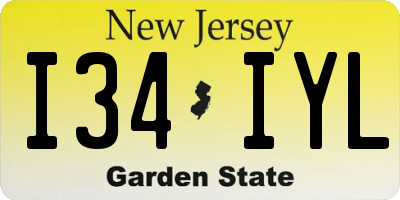 NJ license plate I34IYL