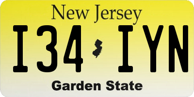 NJ license plate I34IYN