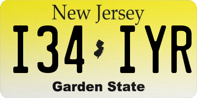 NJ license plate I34IYR
