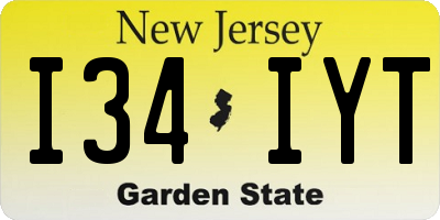 NJ license plate I34IYT