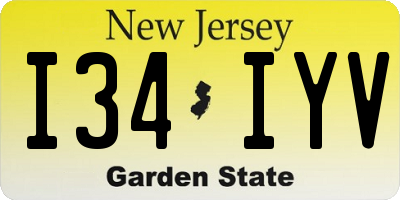 NJ license plate I34IYV