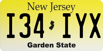 NJ license plate I34IYX