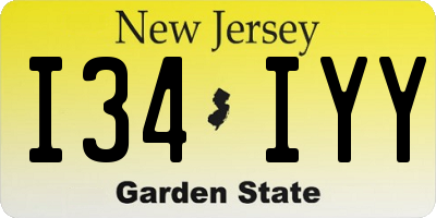 NJ license plate I34IYY