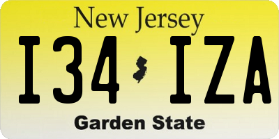 NJ license plate I34IZA