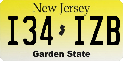 NJ license plate I34IZB