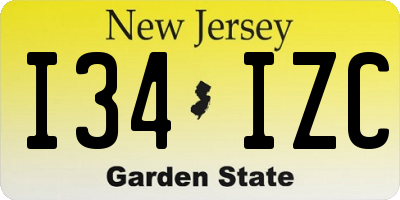 NJ license plate I34IZC