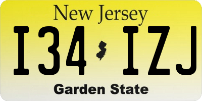 NJ license plate I34IZJ