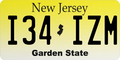 NJ license plate I34IZM